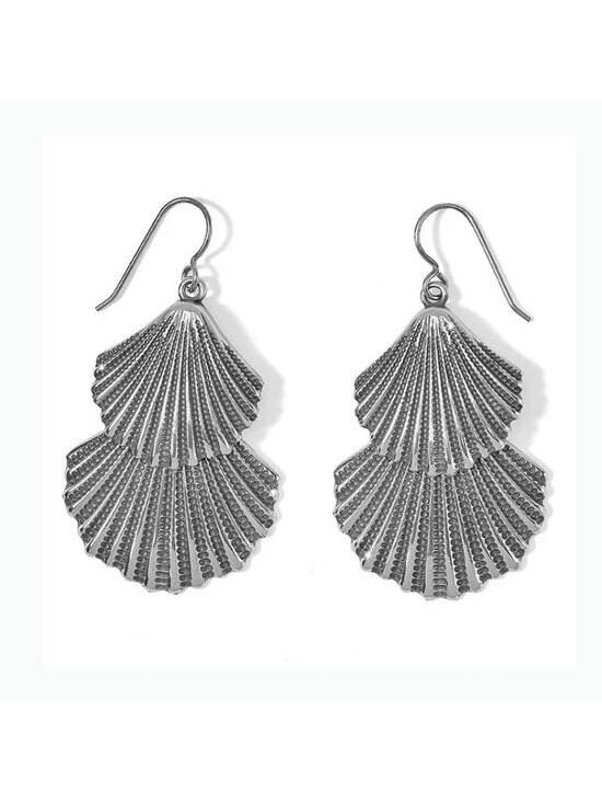 Brighton Jewelry - Brighton Silver Shells Two Tier French Wire Earrings $88 JA8703